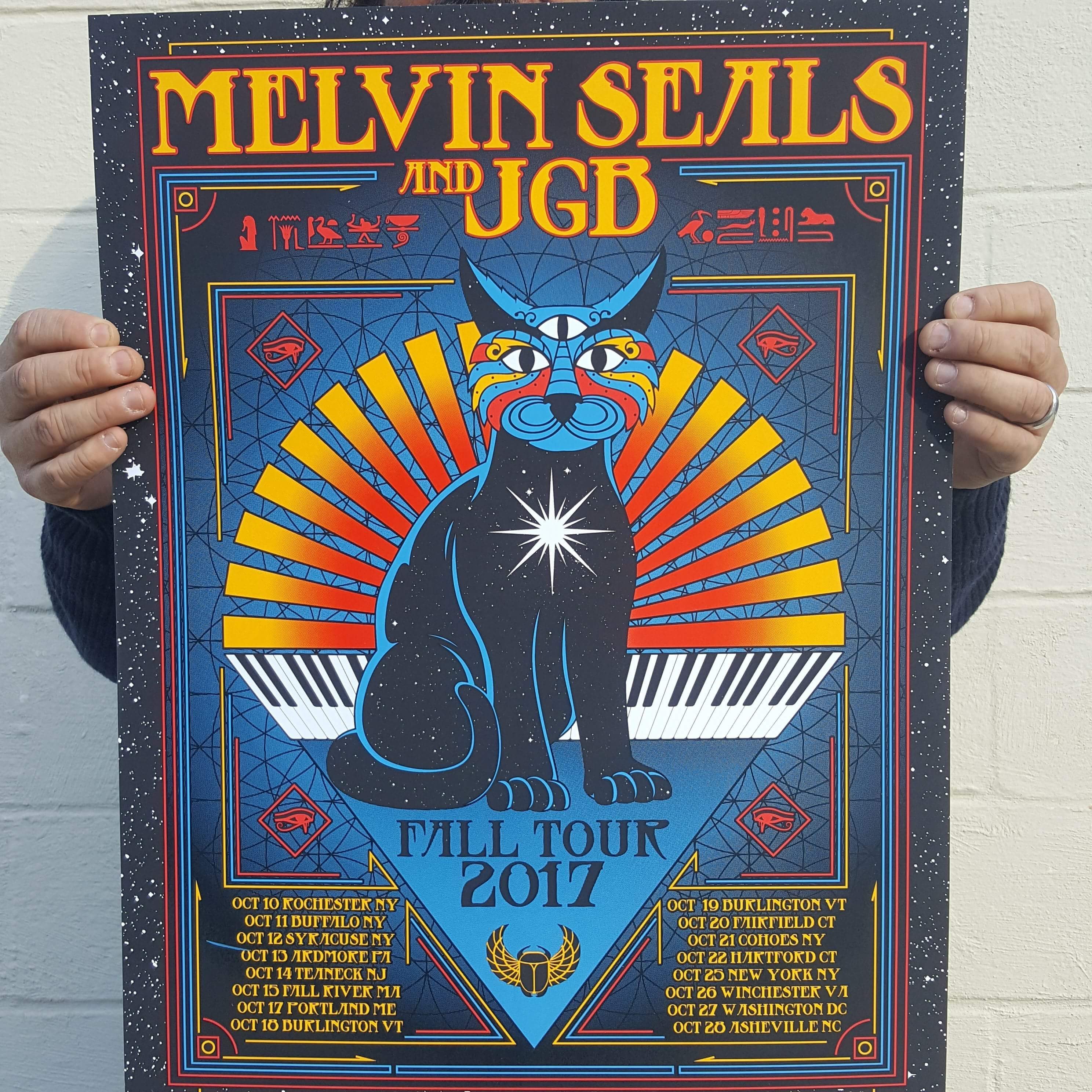 Melvin Seals and JGB 2017 Fall Tour poster - John Warner Studios